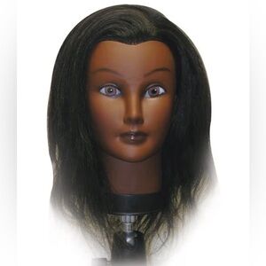 “Whitney” Ethnic Mannequin Head with Black 100% human hair by Celebrity